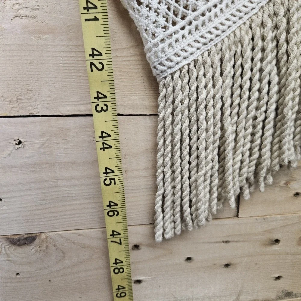 Just Bee Queen Ivory Crochet Lace 2-Piece Set Bandeau Top & Fringed Maxi Skirt M - Picture 6 of 14
